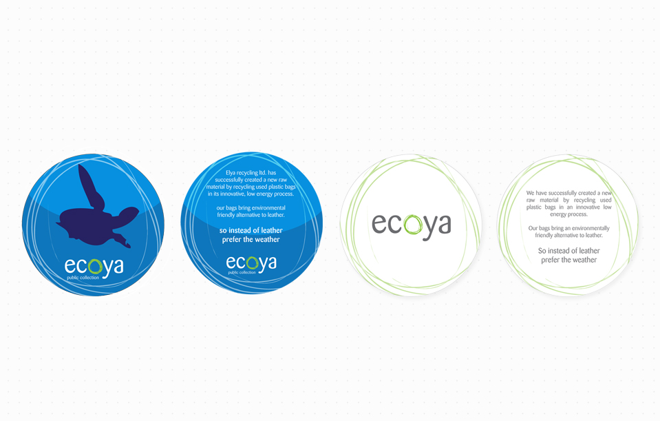 עיצוב תגיות לחברת ecoya
