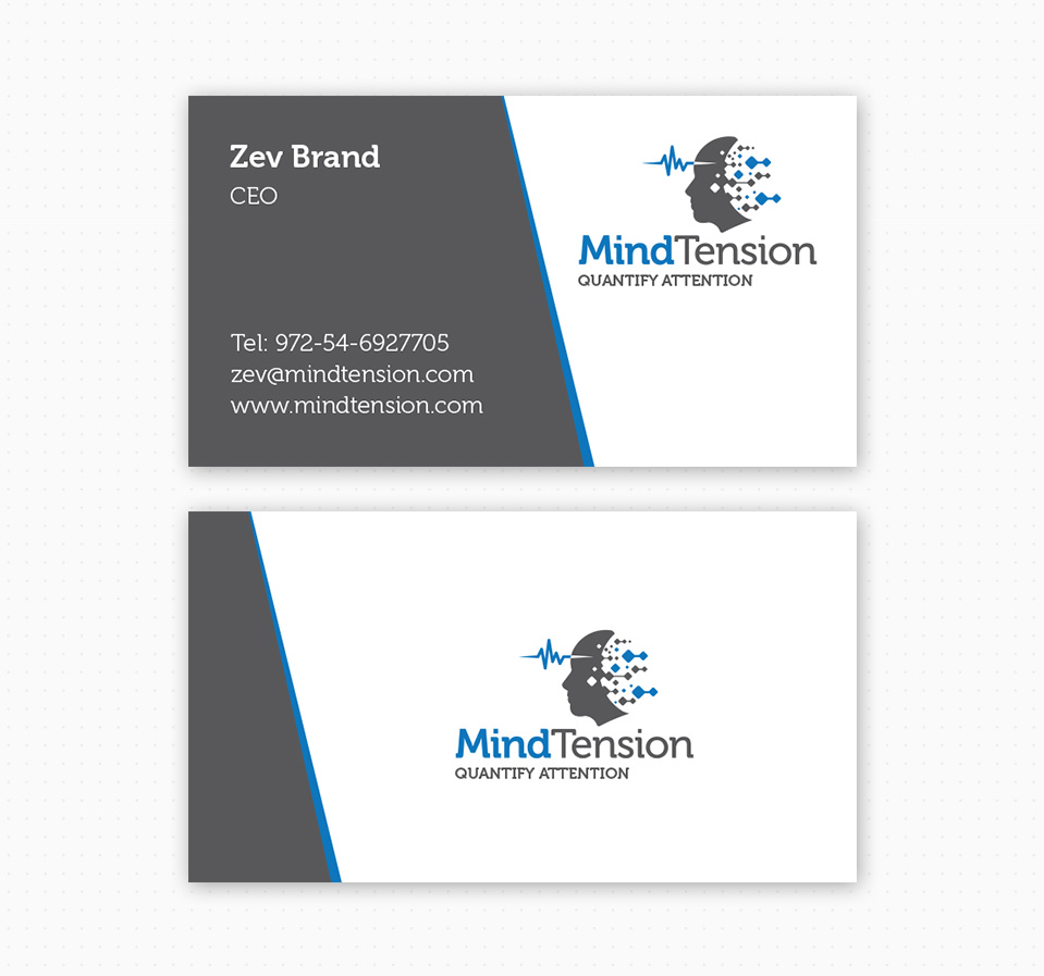 עיצוב כרטיסי ביקור לחברת MindTension
